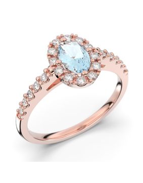 Festive Evelyn akvamarin halo-diamantring 577-072A-PK