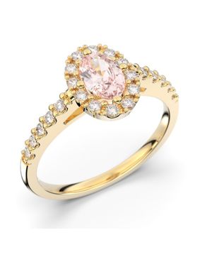 Festive Evelyn morganit halo-diamantring 577-072M-KK