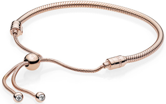 Pandora 14k Rose Gold-Plated 589652C01-2 Moments Sliding armband