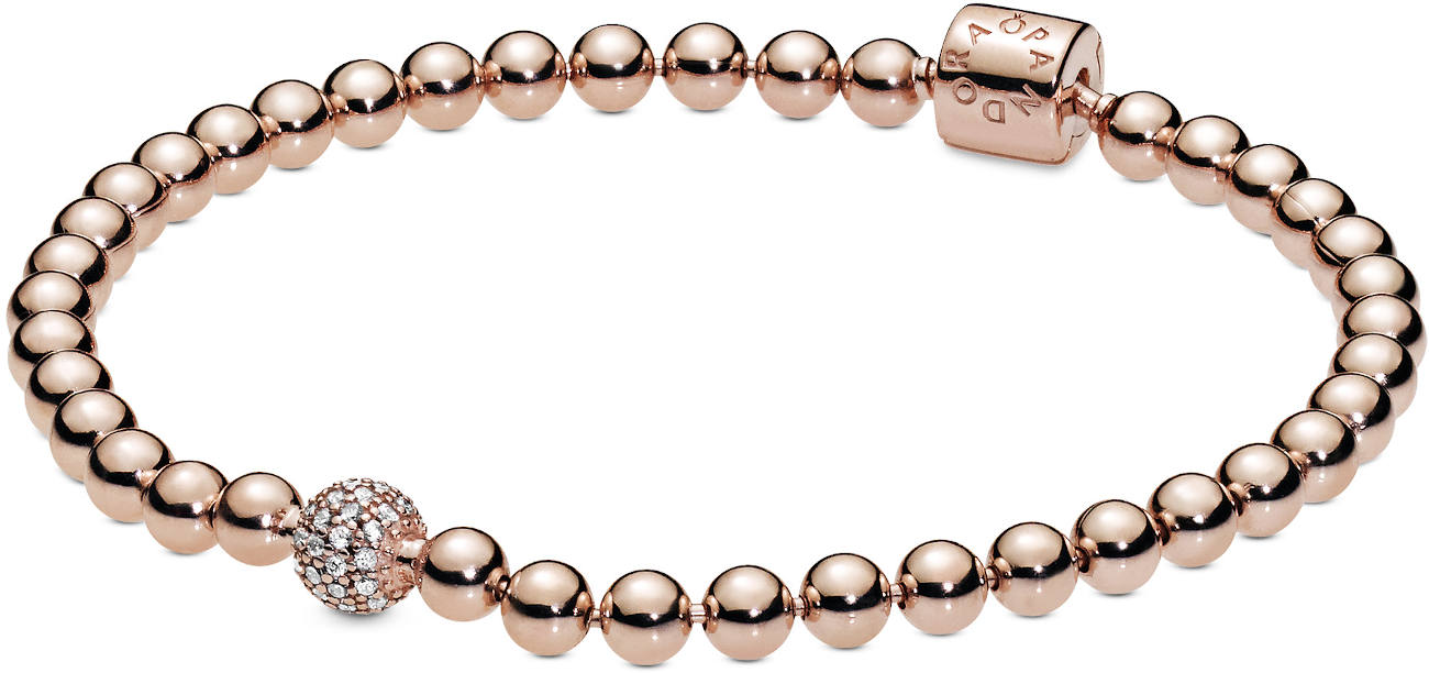 Pandora Beads & Pave Rose Gold Plated armband 588342CZ-19