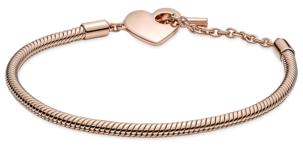 Pandora Moments Heart T-Bar Snake Chain Bracelet armband 589285C00-19