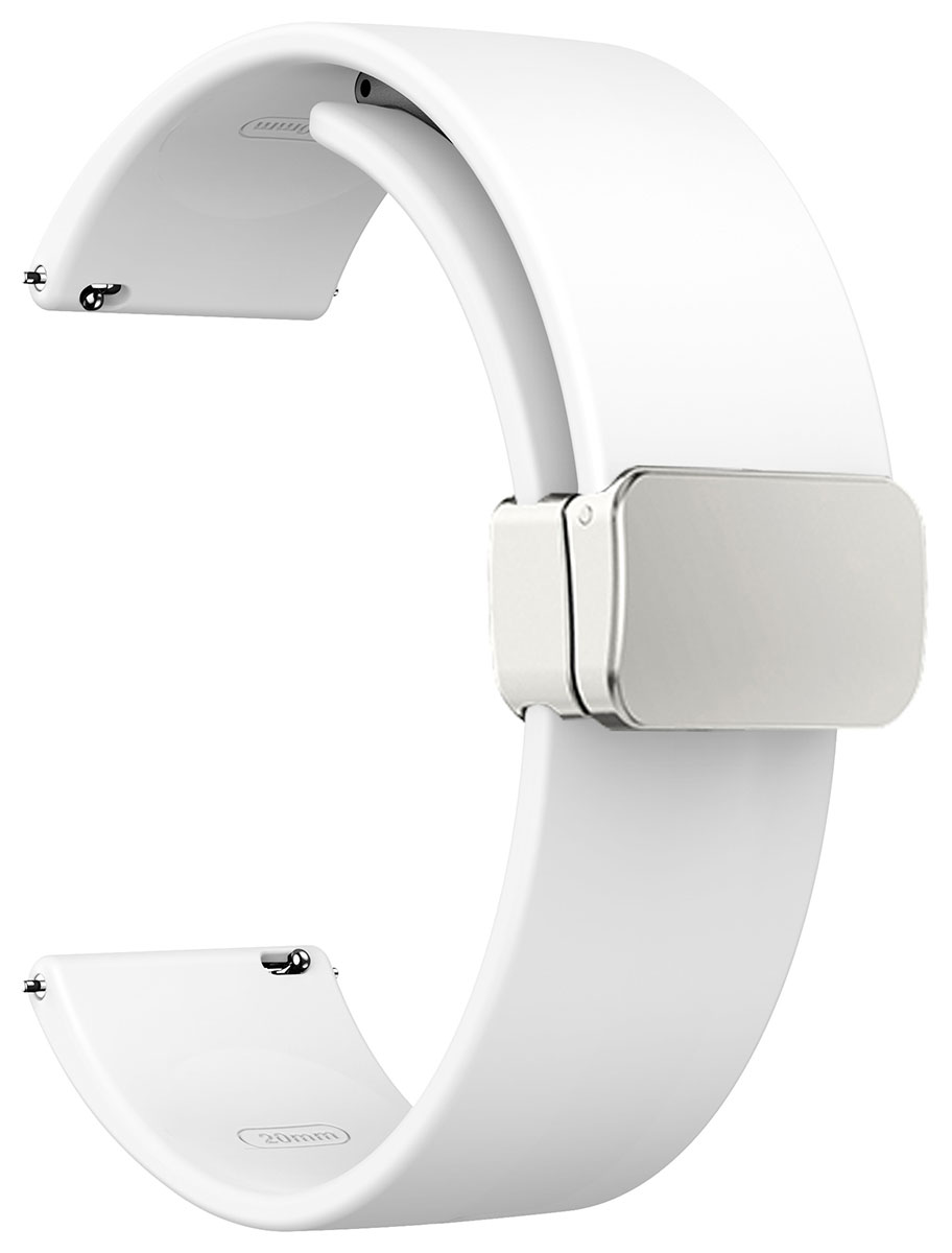 Tiera silikonarmband med magnetlås vit 20 mm 