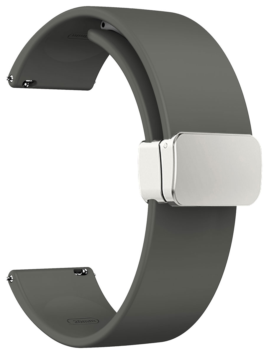 Tiera silikonarmband med magnetlås grå 20 mm 