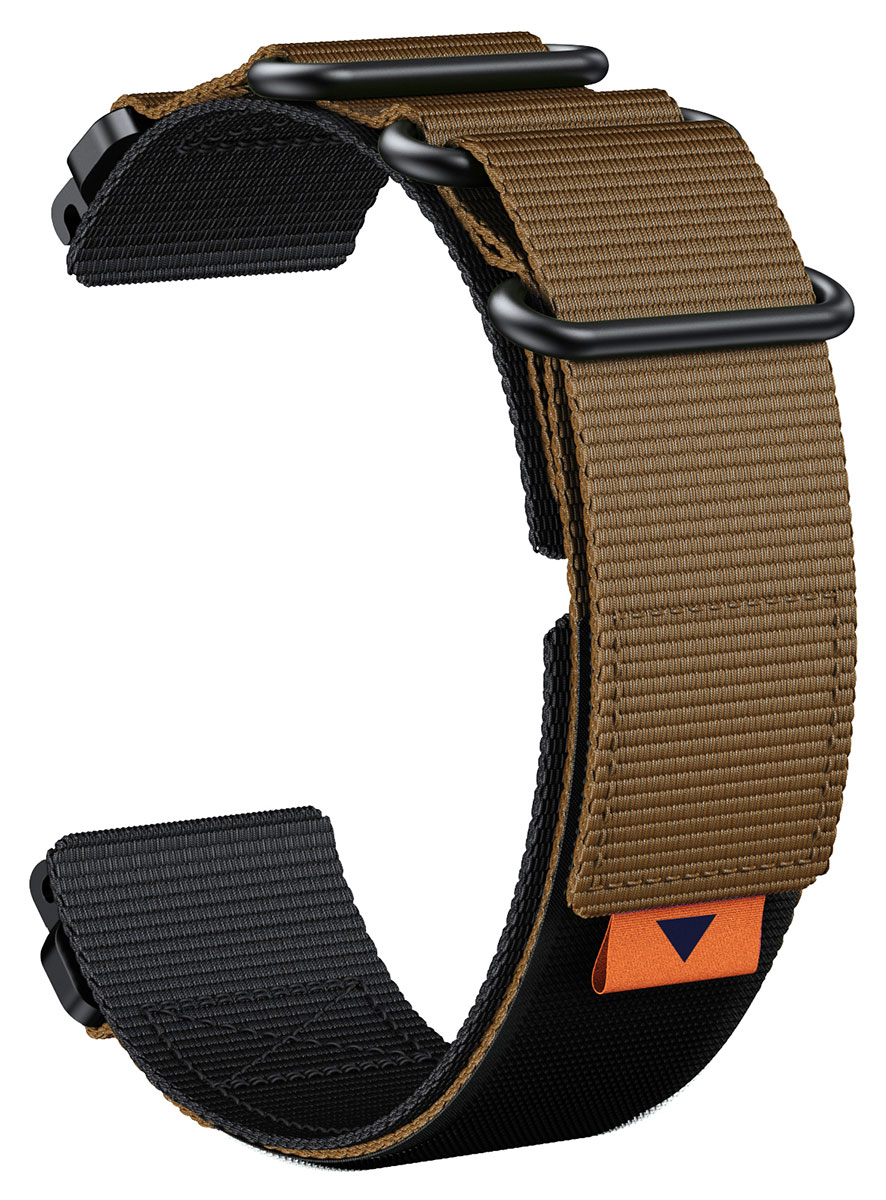 Tiera Garmin Fenix nylonarmband quick release brun 26 mm