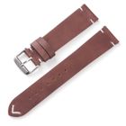 Tiera läderarmband mörkbrun med v-sömmar 20 mm