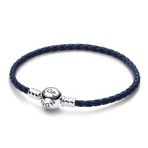 Pandora Round Clasp Blue Braided Leather armband 592790C01 main product photo