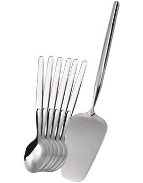Tapio Wirkkala Marski bakelsespade och 6 kaffeskedar 598-234-1+6