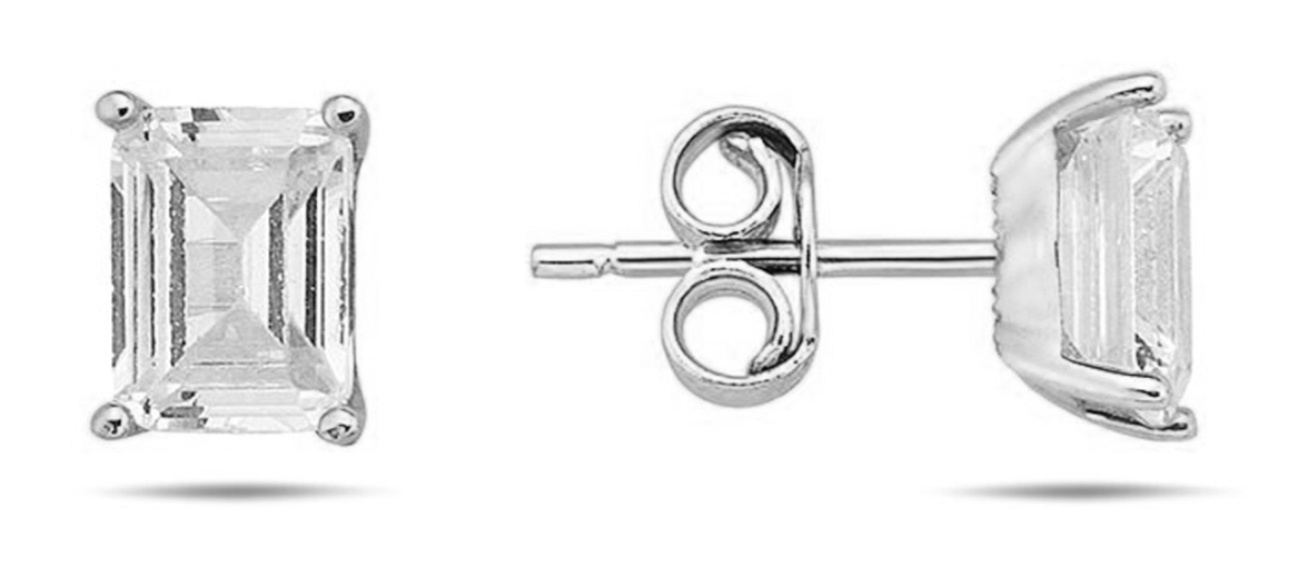 Lykka Casuals baquette silverörhängen 