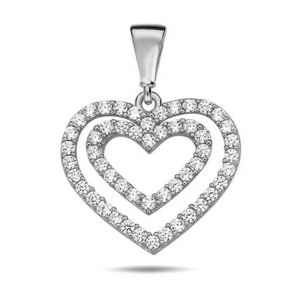 Lykka Hearts hjärthänge pave i silver main product photo