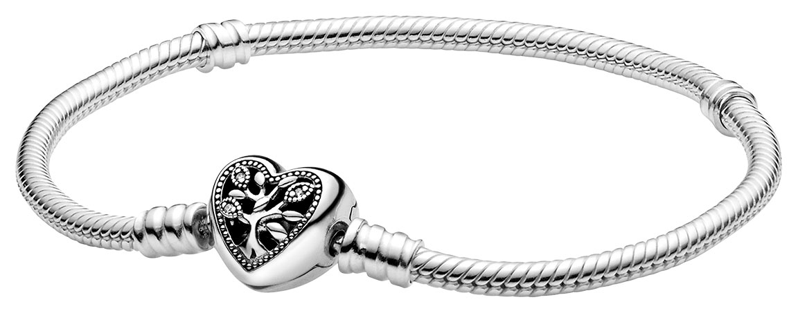 Pandora Moments Family Tree Heart & Snake Chain armband 598827C01
