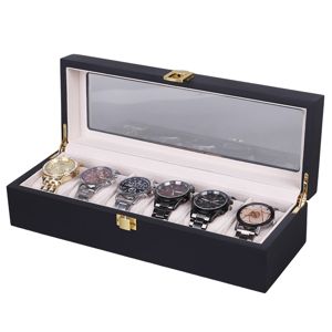 Tiera klocklåda för 6 klockor svart main product photo