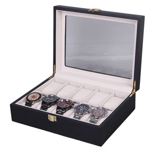 Tiera klocklåda för 10 klockor svart main product photo