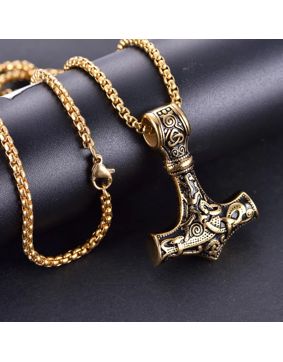 Varia Design Tors hammare halsband guld-guld