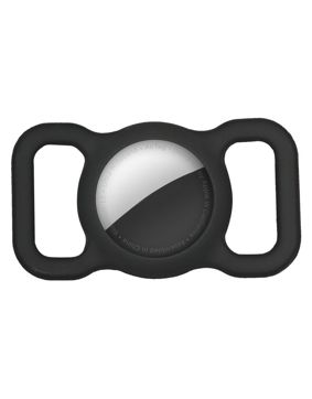 Tiera Apple AirTag hund/katthalsbandsfodral svart