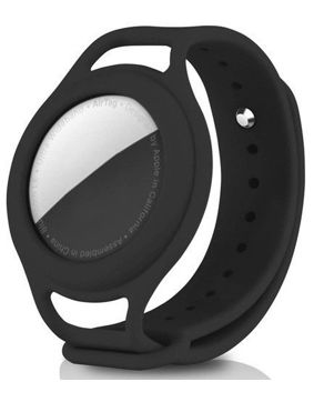 Tiera Apple AirTag silikonarmband för barn svart