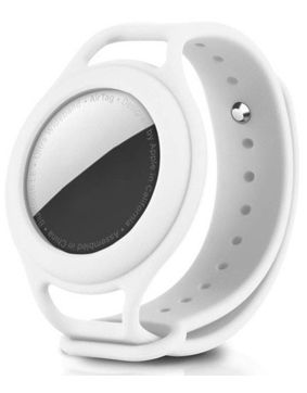 Tiera Apple AirTag silikonarmband för barn vit