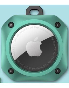 Tiera Apple AirTag tåligt skal blågrön