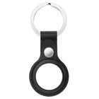Tiera läder Apple AirTag nyckelring svart