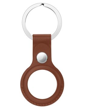 Tiera läder Apple AirTag nyckelring brun
