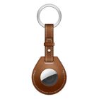 Tiera läder Apple AirTag skal nyckelring med länk brun