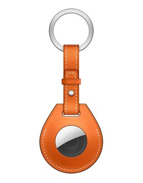 Tiera läder Apple AirTag skal nyckelring med länk orange