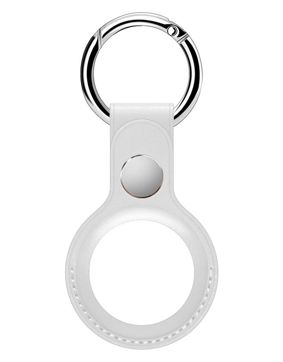 Tiera konstläder Apple AirTag hållare vit