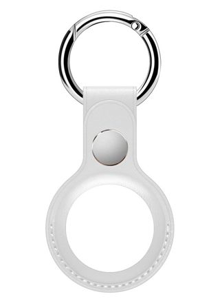 Tiera konstläder Apple AirTag hållare vit