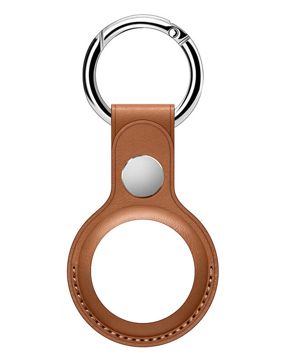 Tiera konstläder Apple AirTag hållare brun