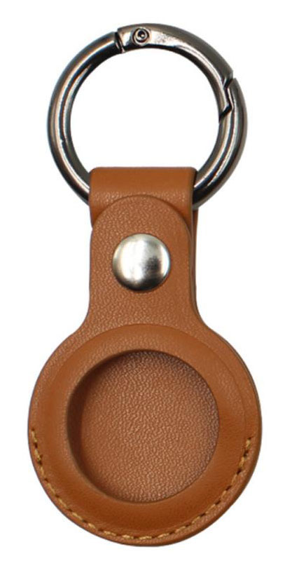 Tiera konstläder Apple AirTag skal brun