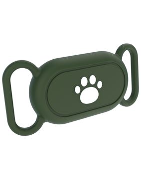 Tiera Samsung Galaxy SmartTag 2 skyddsfodral för hund/katthalsband mörk grön
