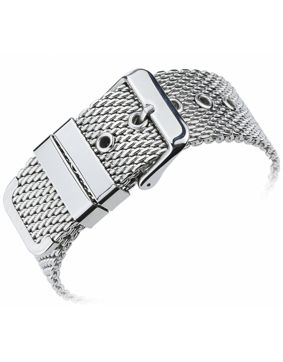 Tiera tjock mesharmband silver