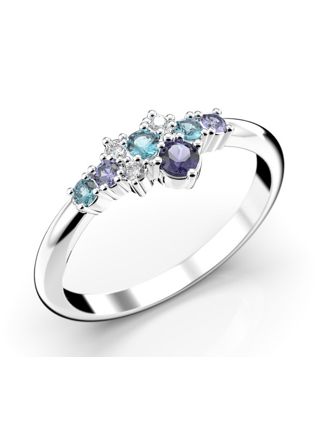 Festive Nelly Blue färgrika diamant och sten ring 609-019B-VK