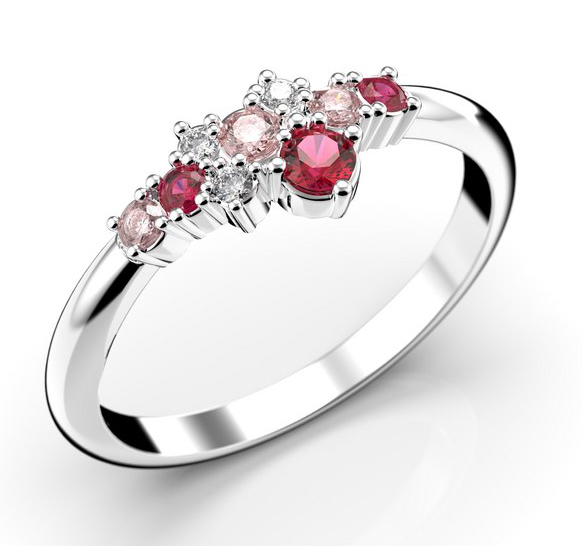 Festive Nelly Pink färgrika diamant och sten ring 14-609-019P-VK-HSI1