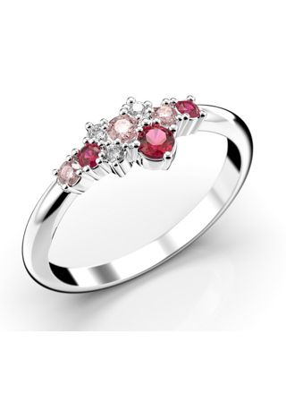 Festive Nelly Pink färgrika diamant och sten ring 609-019P-VK