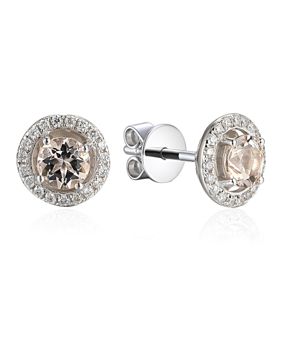 Lykken Elegance vitgulds örhängen med diamant x 0,12 ct