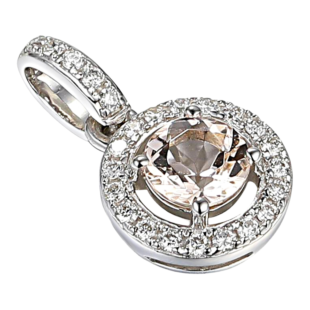 Lykka Elegance vitgulds hängsmycke med morganit och diamant x 0,08 ct
