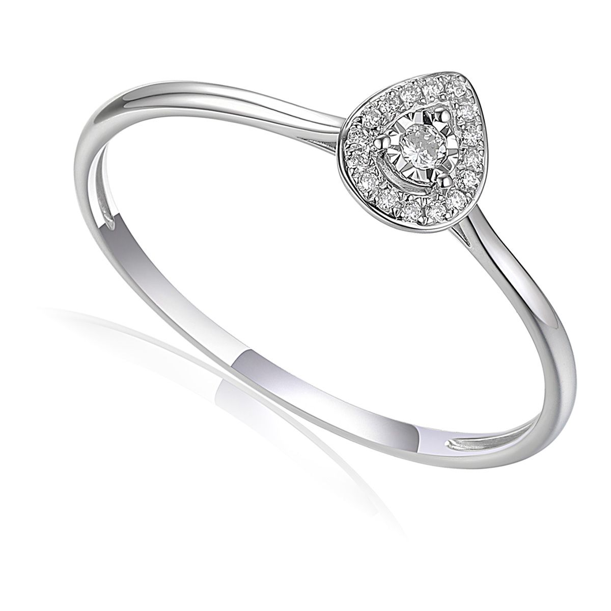 Lykka Elegance vitguldsring med diamant x 0,08 ct