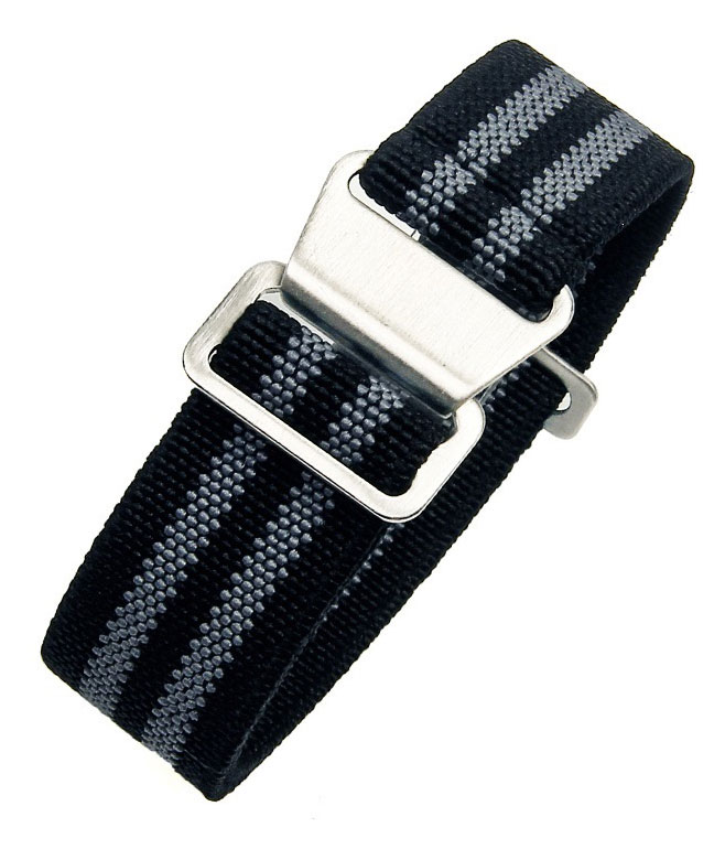 Tiera flexibelt nato klockarmband svart-gratt