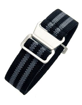Tiera flexibelt nato klockarmband svart-gratt