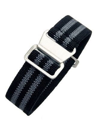 Tiera flexibelt nato klockarmband svart-gratt