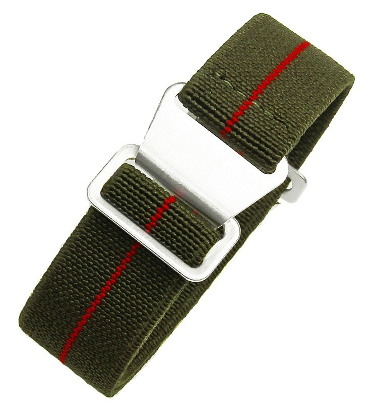 Tiera flexibelt nato klockarmband grönt-rött