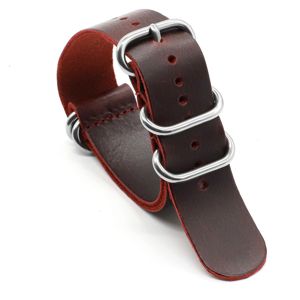 Tiera läder nato-klockarmband brun-rött main product photo