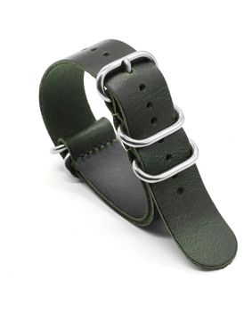Tiera läder nato klockarmband grönt