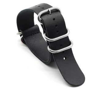 Tiera läder nato-klockarmband svart main product photo