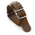 Tiera läder nato-klockarmband kaffebrunt