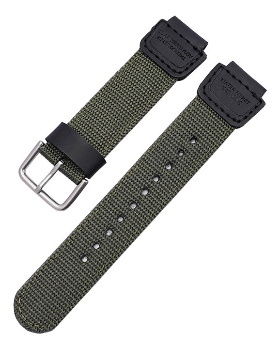 Tiera Casio nylonklockarmband grönt för klockor AE-1000W / F-108WH / SGW-300H