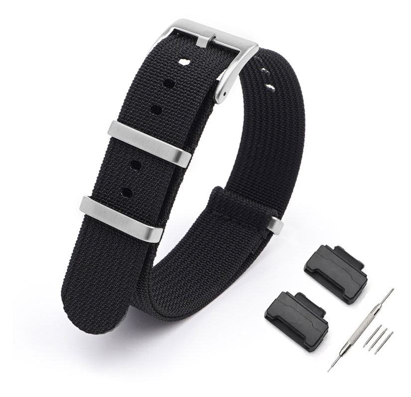 Tiera Casio GA-100 / GA-110 / GA-120 / GA-140 / GA-150 -serie nylonklockarmband svart