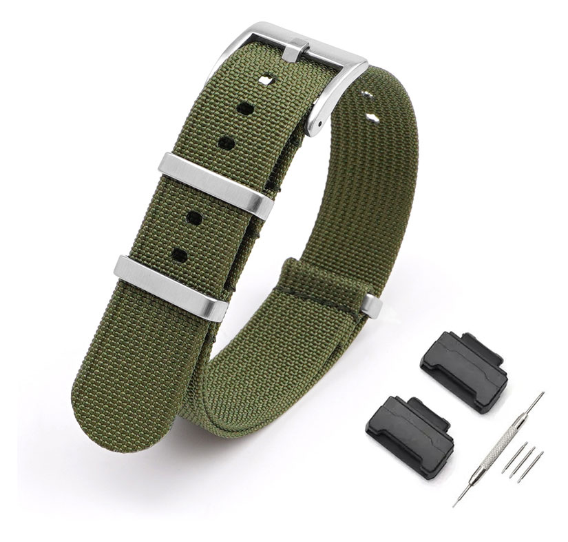 Tiera Casio GD-100 / GD-110 / GD-120 / GD-140 -serie nylonklockarmband grönt