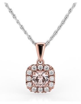 Festive Josefiina morganit diamanthängsmycke 632-042M-PK
