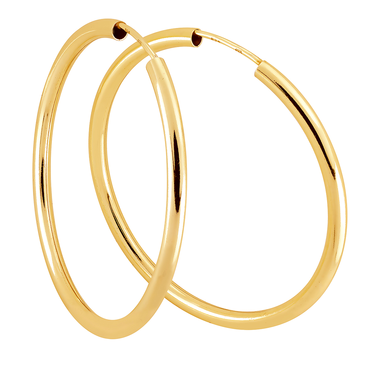 Lykka Casuals silverörhängen guldplaterad 3 x 50 mm 